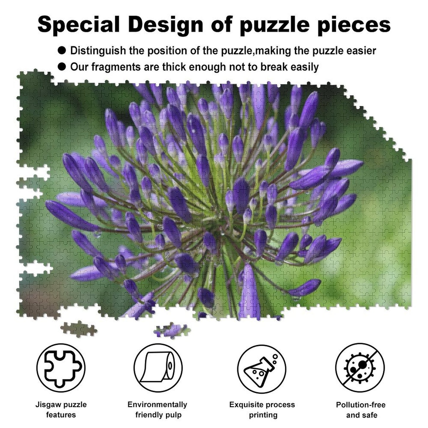 Agapanthus flower after the rain - 1000-Piece Jigsaw Puzzle