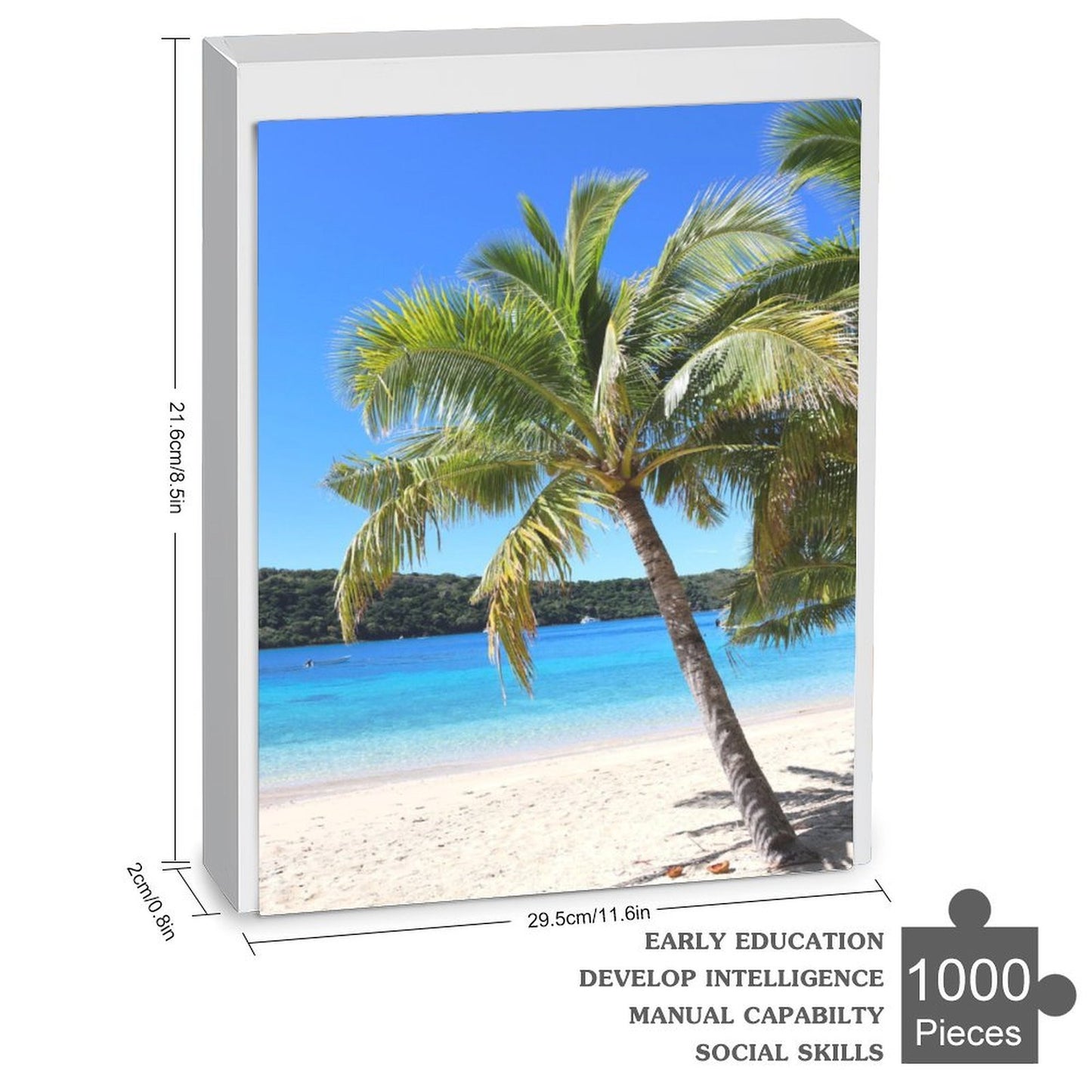 Palm tree by the water, Fiji - 1000-Piece Jigsaw Puzzle