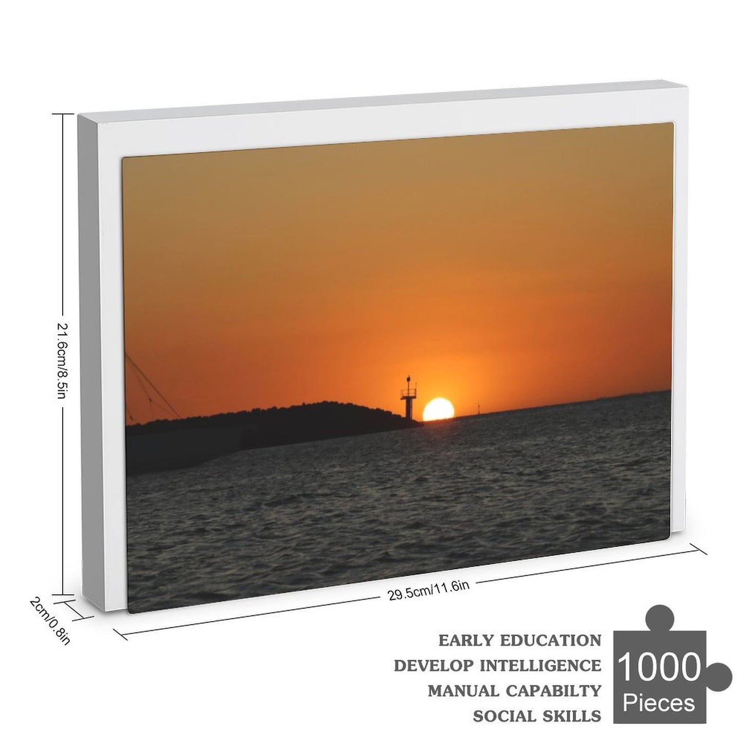 Sun setting over the horizon, St Kilda - 1000-Piece Jigsaw Puzzle