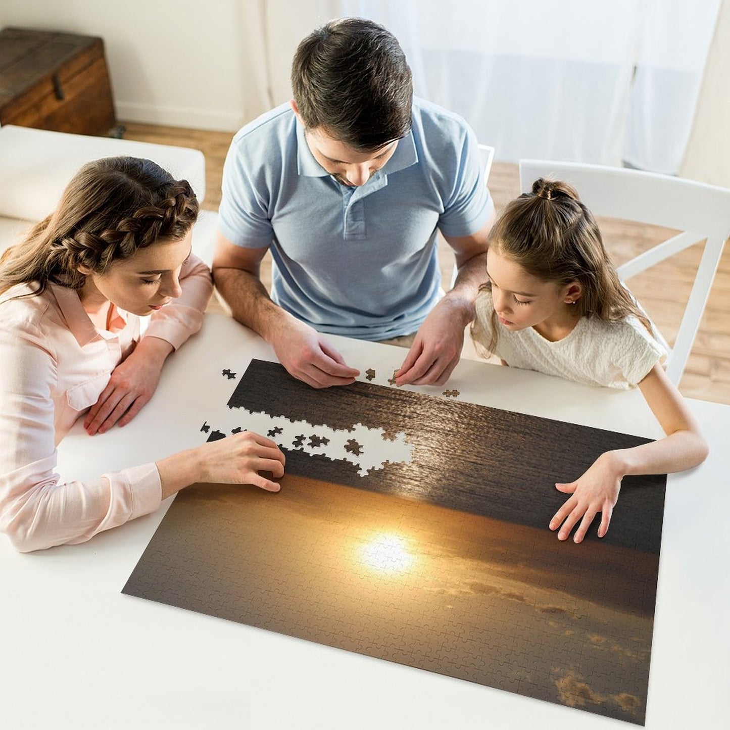 Sun setting over the horizon - 1000-Piece Jigsaw Puzzle