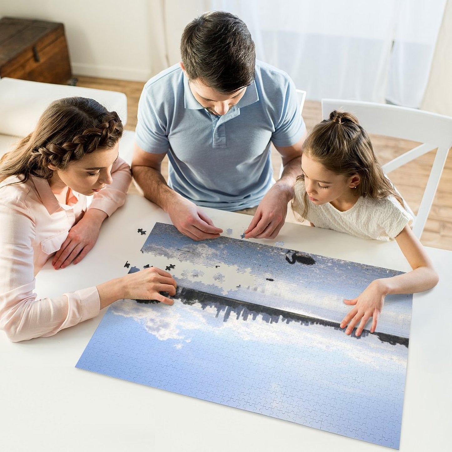 Melbourne skyline, Albert Park lake - 1000-Piece Jigsaw Puzzle