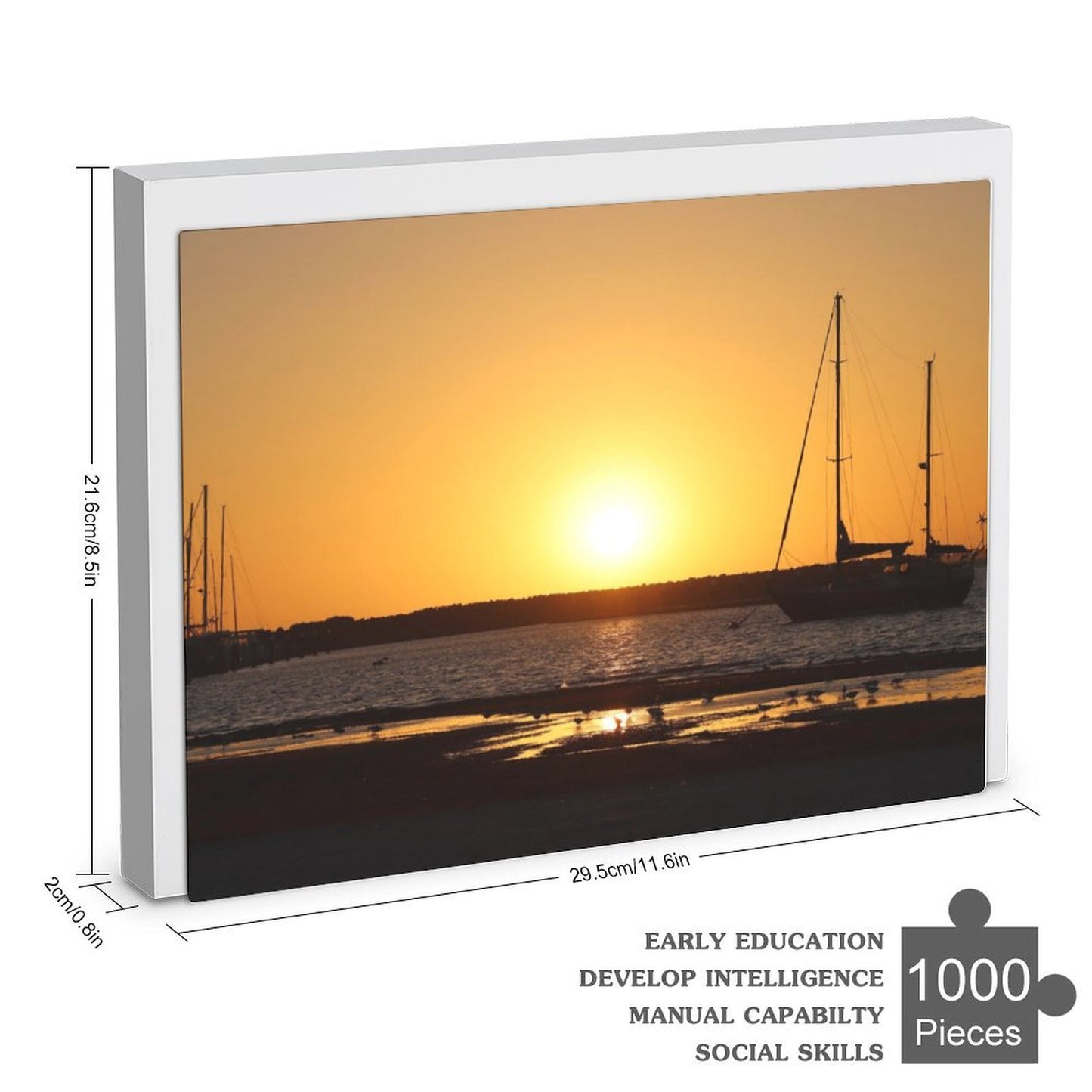 Sun setting by the marina - 1000-Piece Jigsaw Puzzle