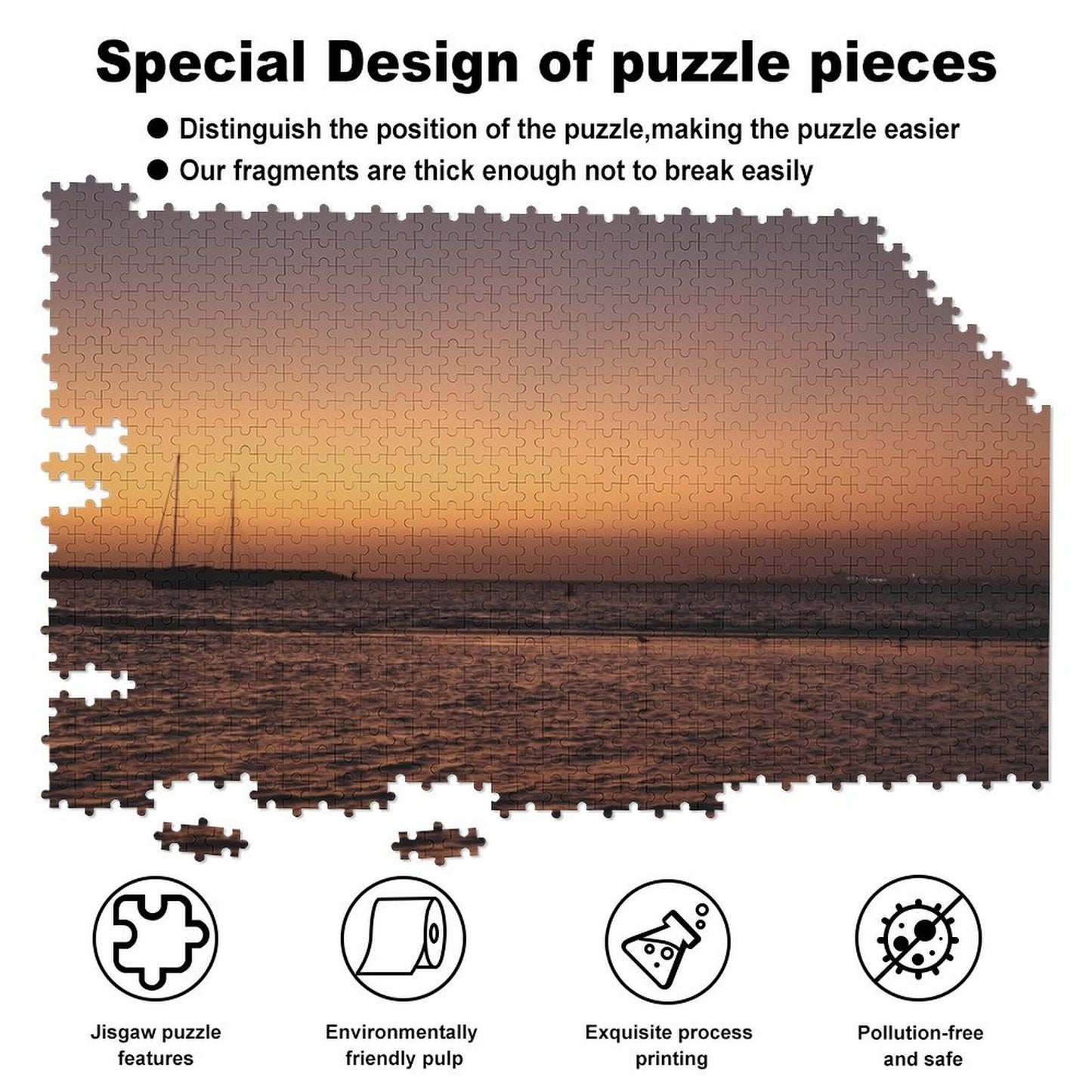 Sailboats in the sunset, Melbourne - 1000-Piece Wooden Jigsaw Puzzles (Horizontal)