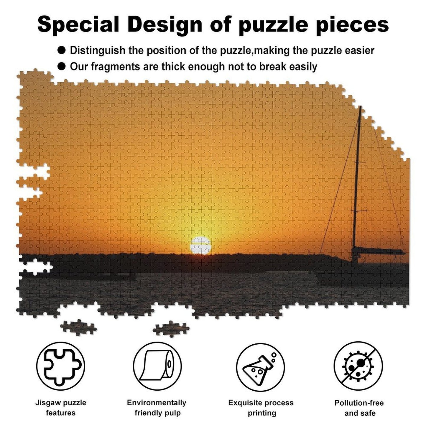 Sunset by the water - 1000-Piece Jigsaw Puzzle