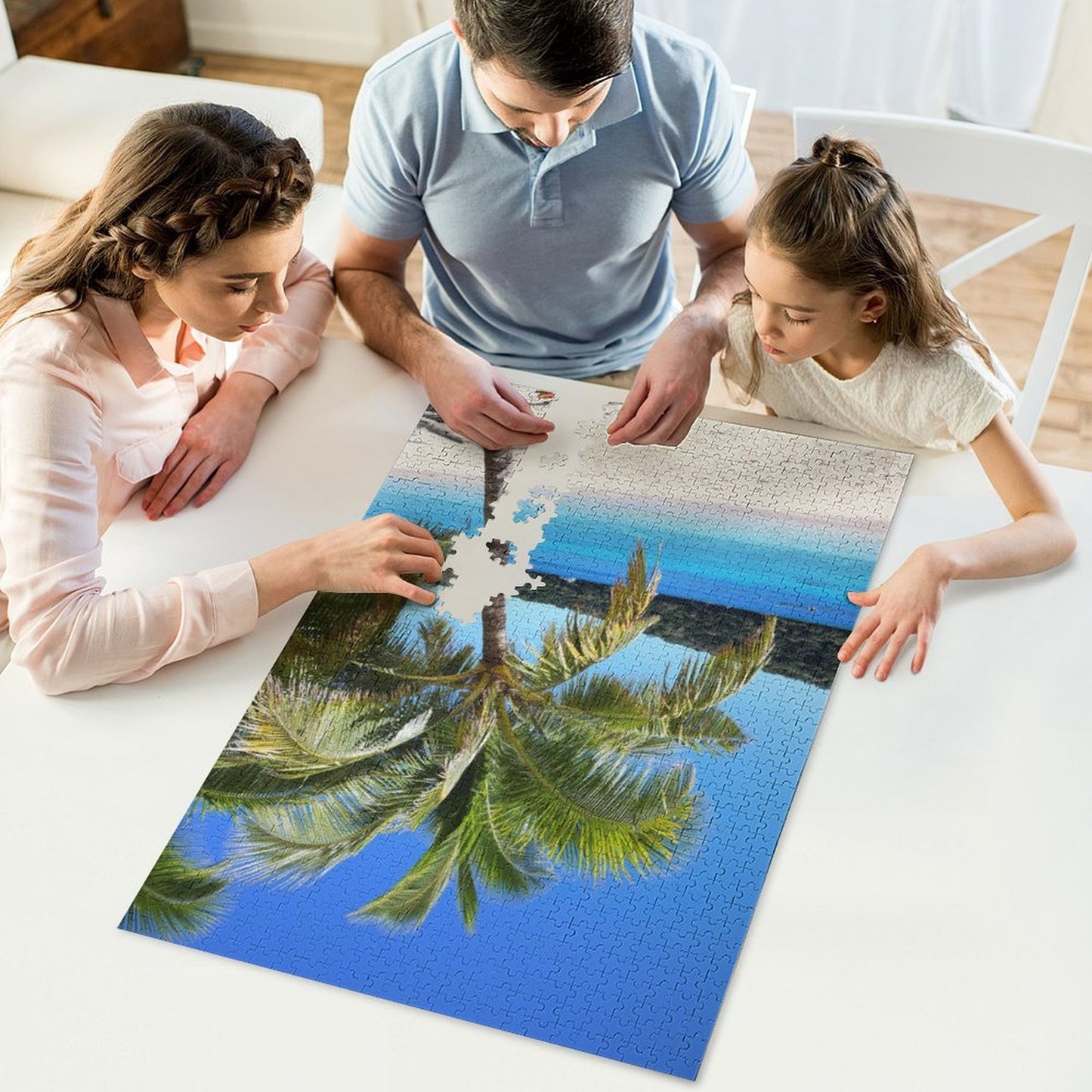 Palm tree by the water, Fiji - 1000-Piece Jigsaw Puzzle